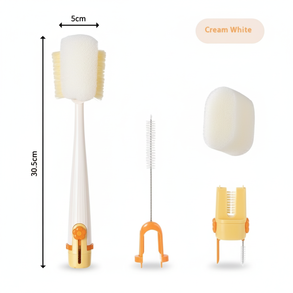 360° Bottle & Jar Cleaning Kit — 5-Piece Complete Set